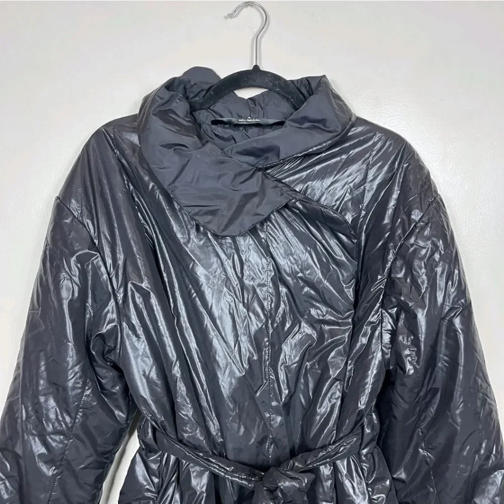 Norma Kamali Black Puffer Coat Sleeping Bag Quilted Women's Medium Jacket